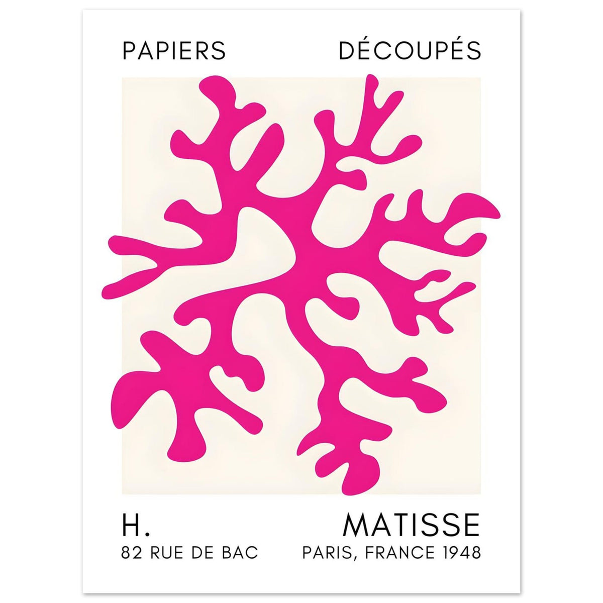 Artfulprints Poster Matisse – Dreamy coral flower pink  - 30x40 cm - Roze