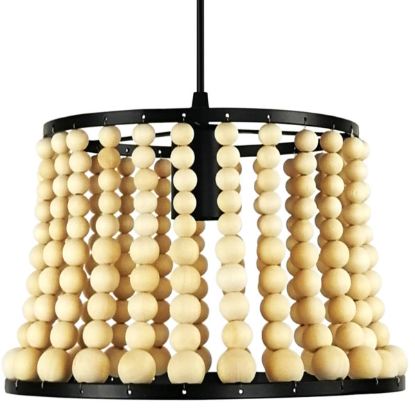 Lampa wisząca czarna-jasne drewno BRENA1xE27x20W wym: 120x20x28 cm Polux