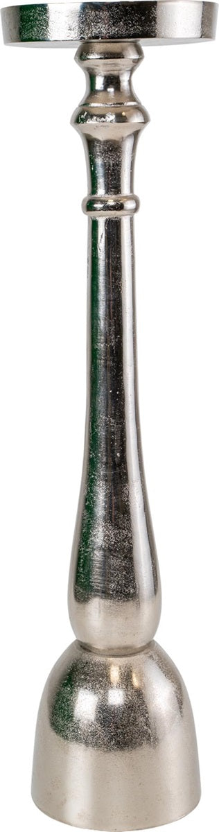 Lesli Living kaarshouder Brush - zilver - Ø16,5x63cm