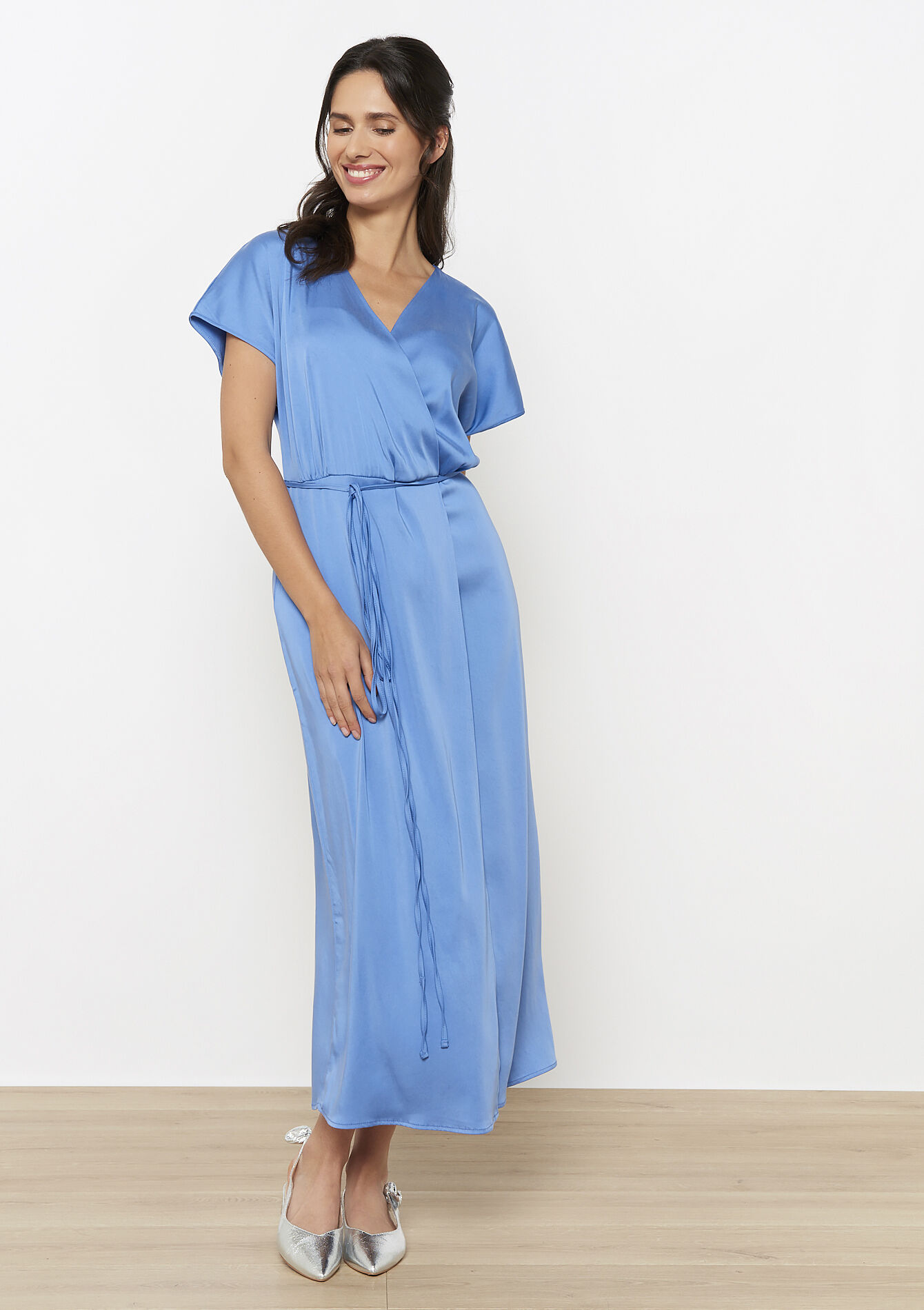 Midi-jurk met overslag