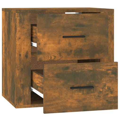 NNEVL Wall-mounted Bedside Cabinet Smoked Oak 50x36x47 cm
