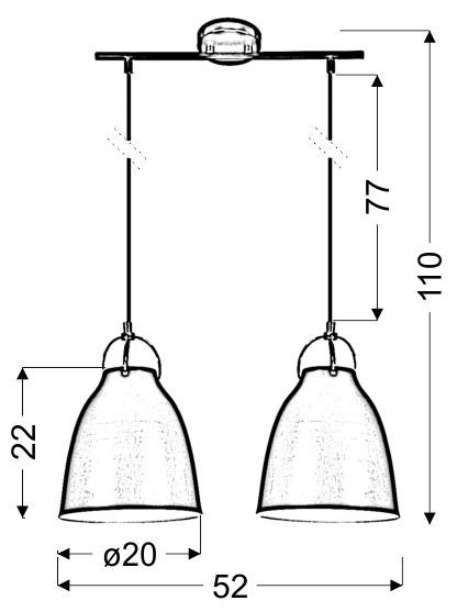Lampa wisząca biało-czerwona PENSILVANIA 2xE27x60W Candellux