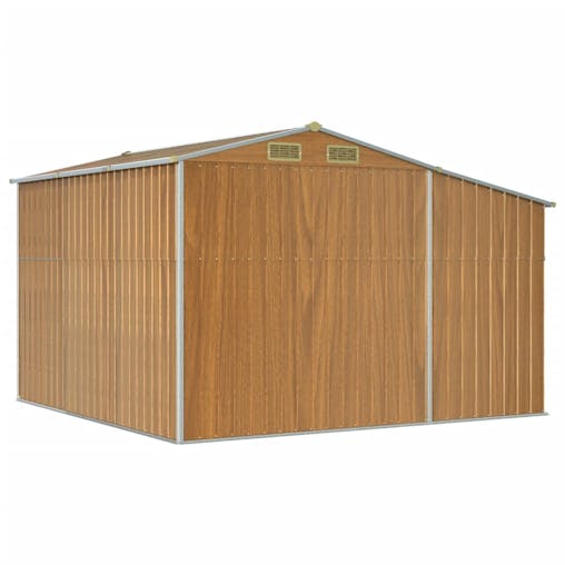 NNEVL Garden Shed Light Brown 277x279x179 cm Galvanised Steel