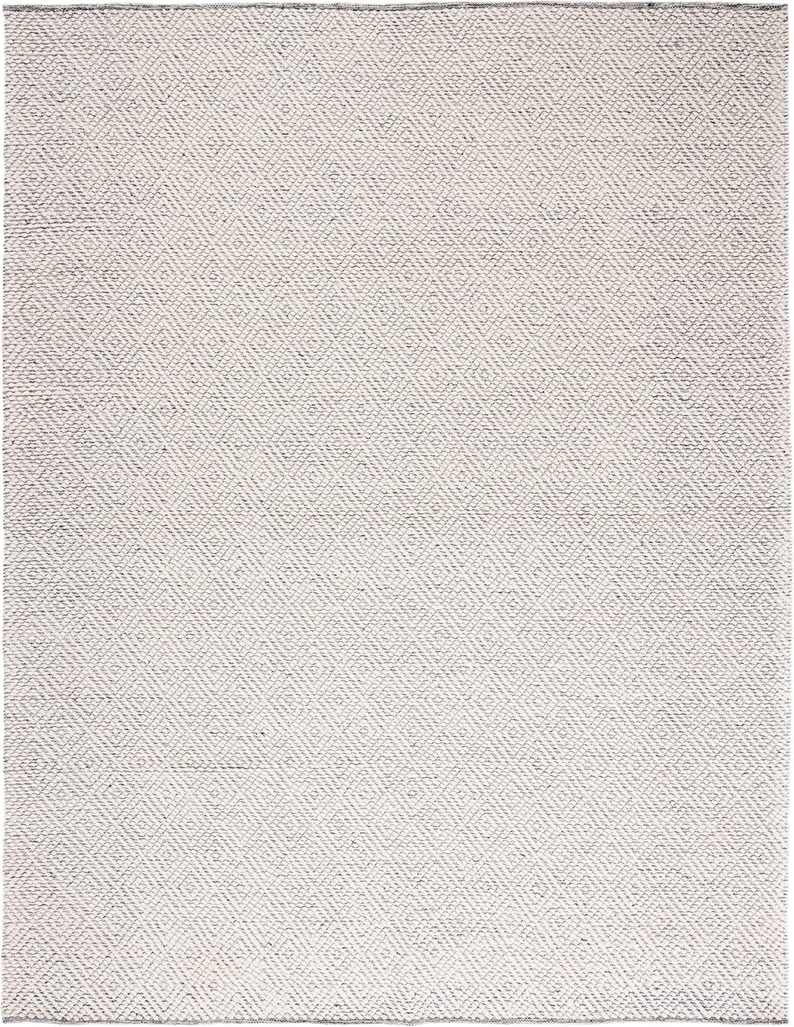 SAFAVIEH Natura Collection Area Rug - 9' x 12', Ivory & Light Grey, Handmade Wool, Ideal for High Traffic Areas in Living Room, Bedroom (NAT503A)