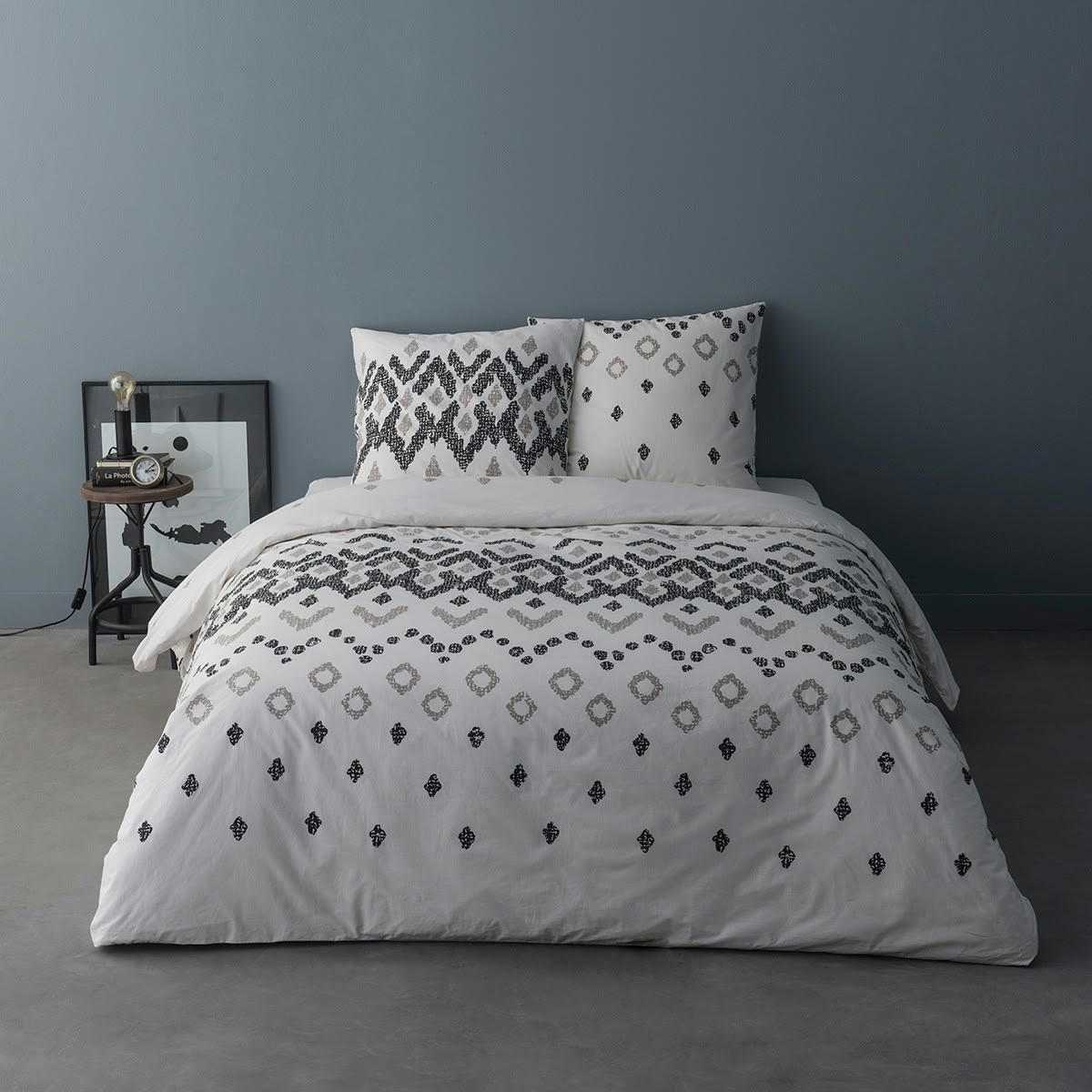 HENRI - Parure de housse de couette  coton beige 220x240 cm