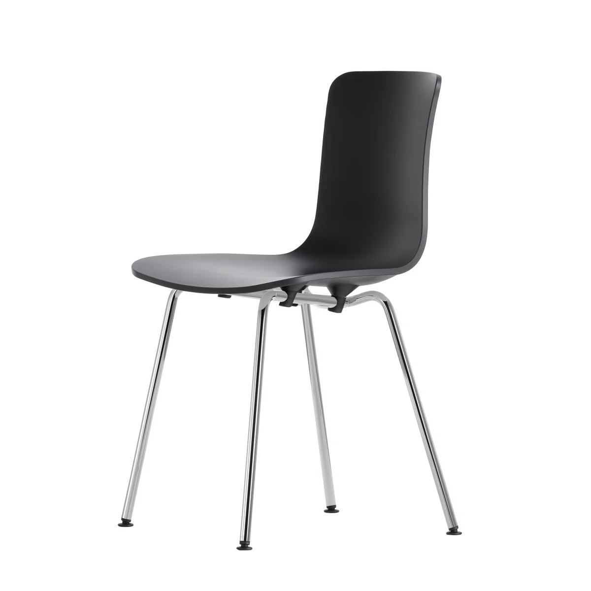 Vitra - Hal Tube Stuhl, baumwollweiß / chrom (Kunststoffgleiter)