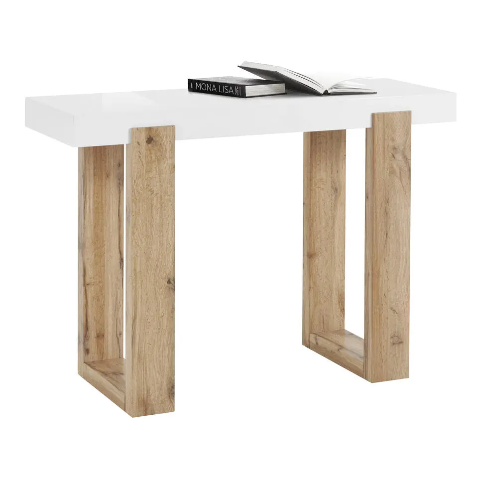 Solid - Consoletafel in wit/eikenoptik