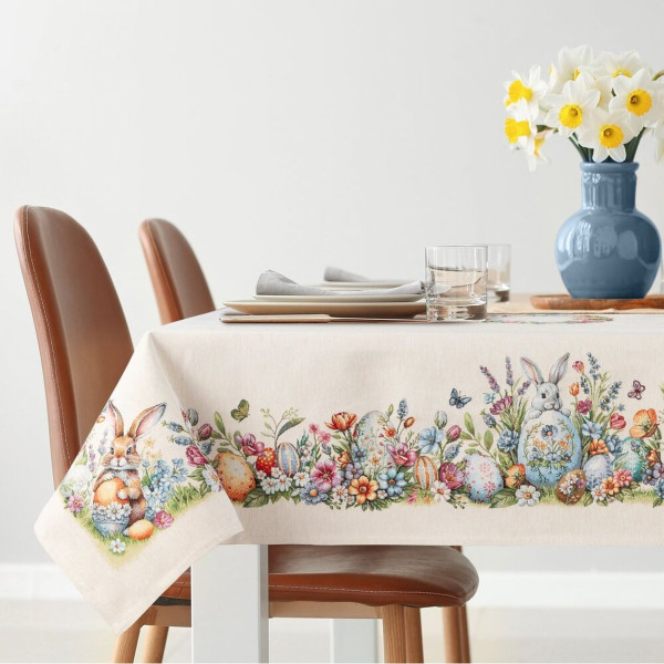 Obrus gobelinowy 1364/NAT 140x180 cm wielkanocny dekoracyjny beżowy