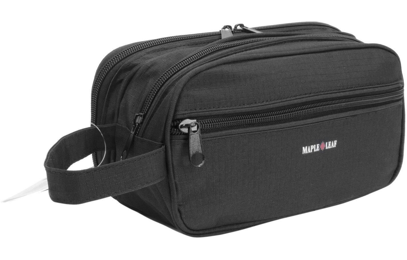 Maple Leaf Leak-Resistant Travel Toiletry Kit Shaving Bag w/ 3 Compartments