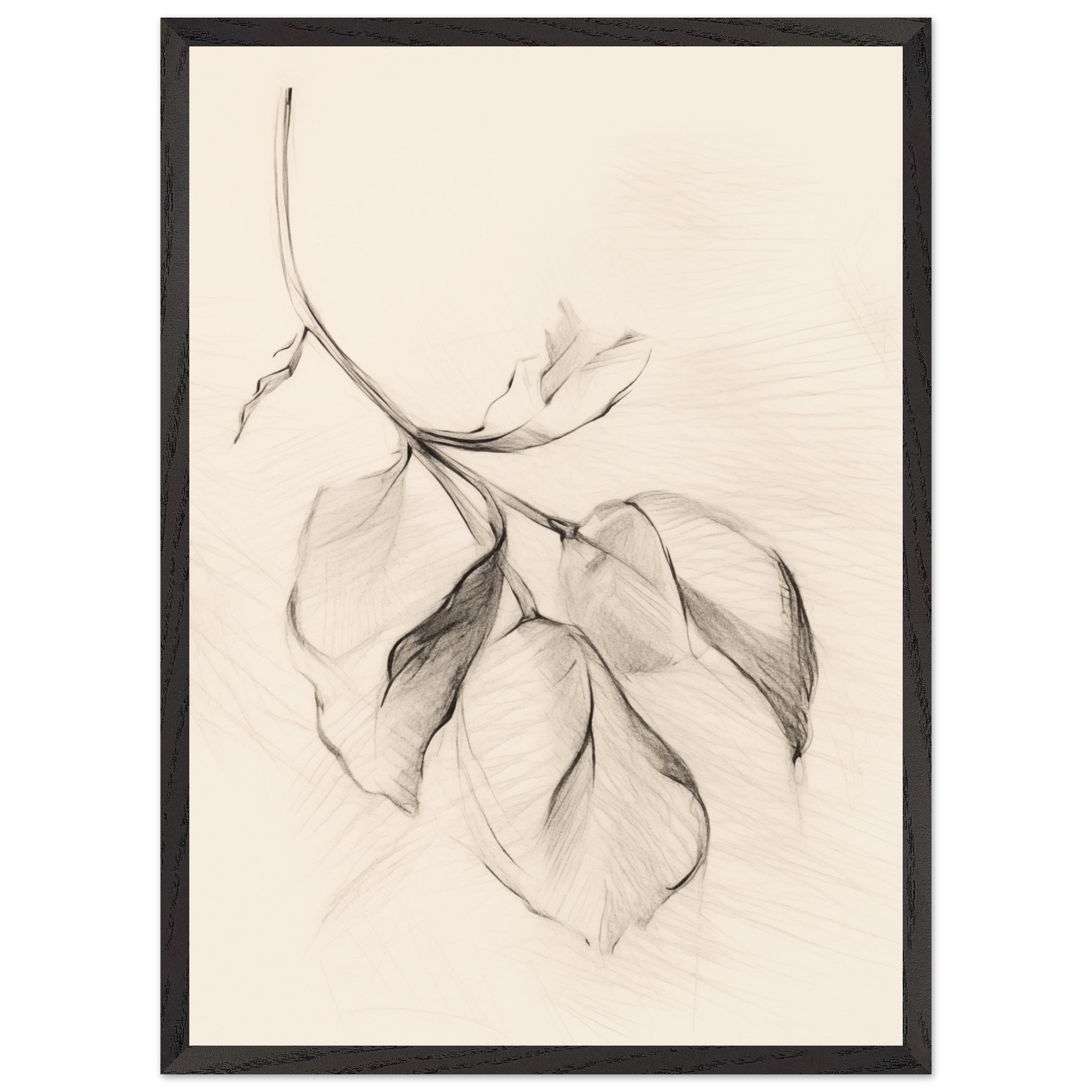 Artfulprints Poster met Lijst Botanical branch  - 50x70 cm - Zwart / Wit