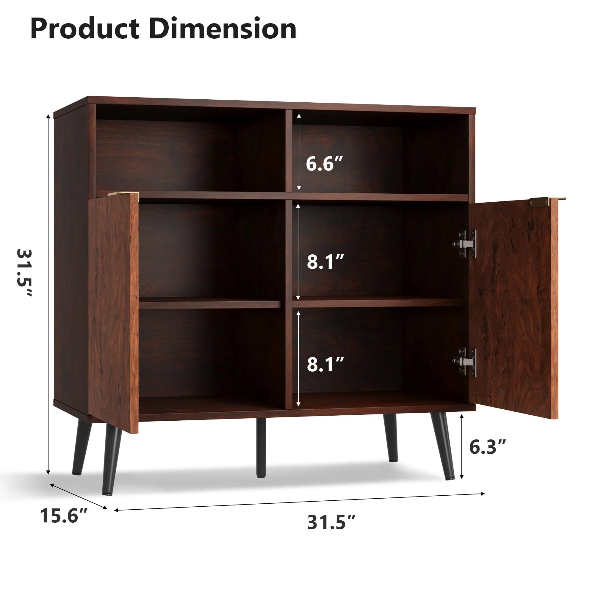 Buffet Cabinet Sideboard with Storage,31.5'' Credenza Storage Cabinet with Doors,Kitchen Buffet Coffee Station Cabinet