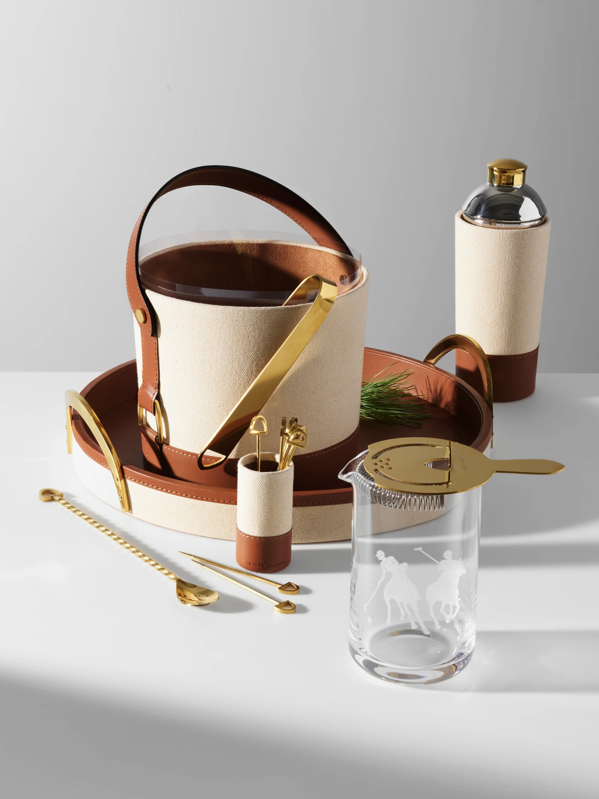 Edelstahl-Eiseimer Garrett mit Lederumwicklung
