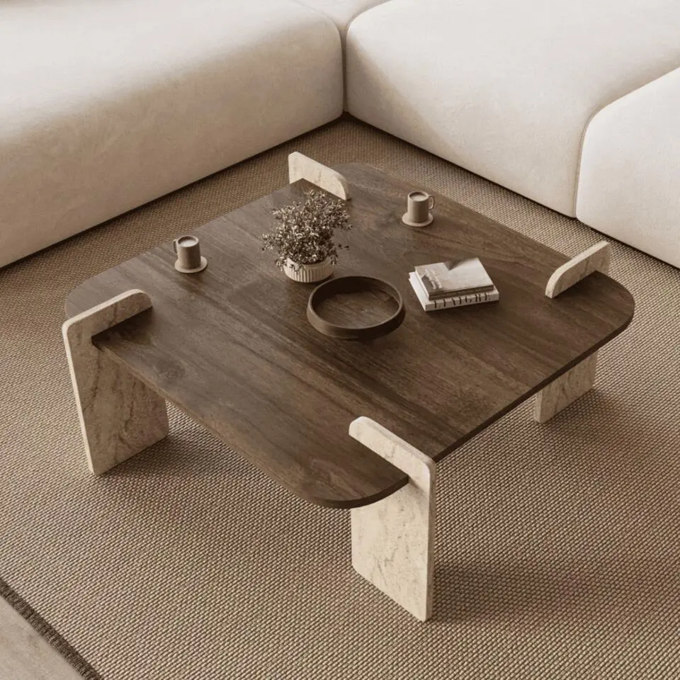 Calicosy - ORIGIN Salontafel - Notenhout - 90x90x35 cm