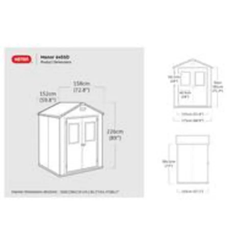 Keter Manor 65 Tuinhuis - 158x152x226 cm - Antraciet