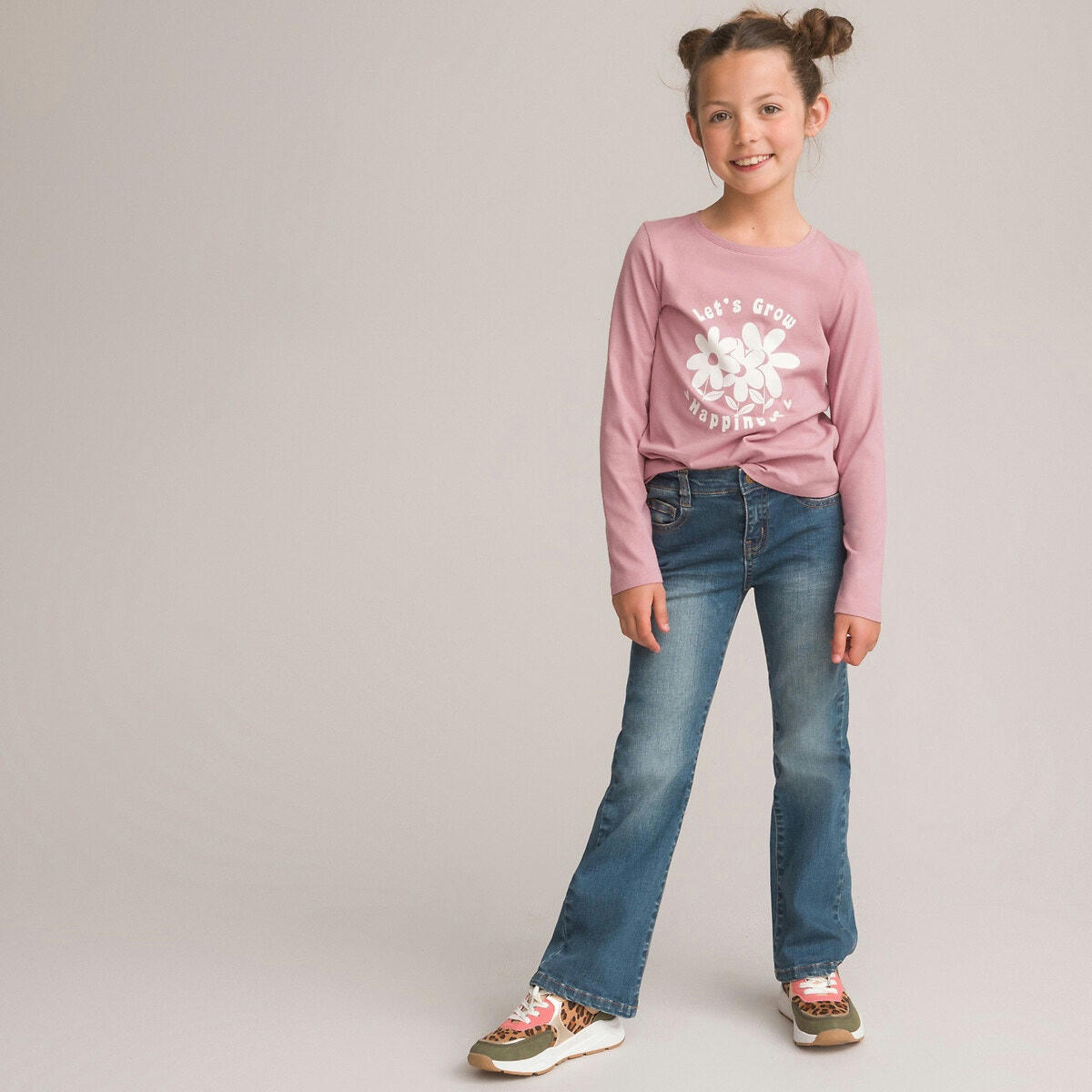T-shirt manches longues, motif fleurs