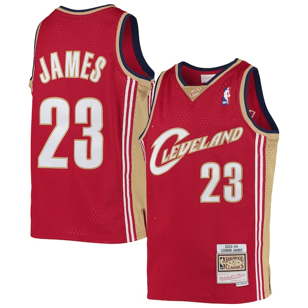 LeBron James Cleveland Cavaliers  Youth 2003-04 Hardwood Classics Swingman Jersey - Wine/Navy