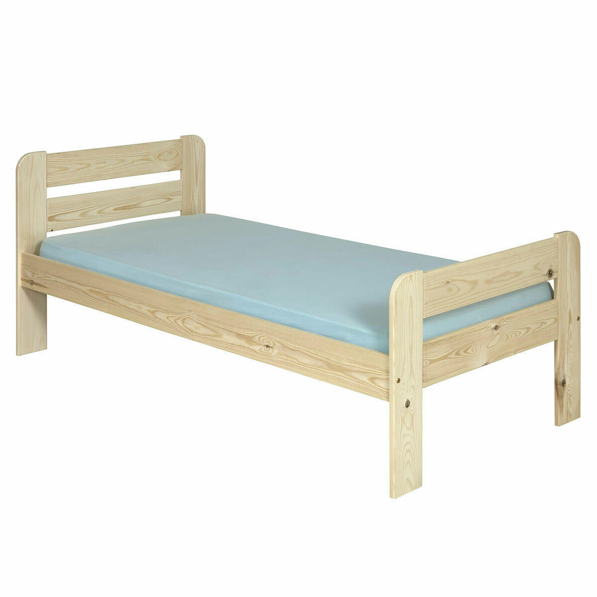 SUNDY - Pack lit avec matelas 90x190 cm bois massif