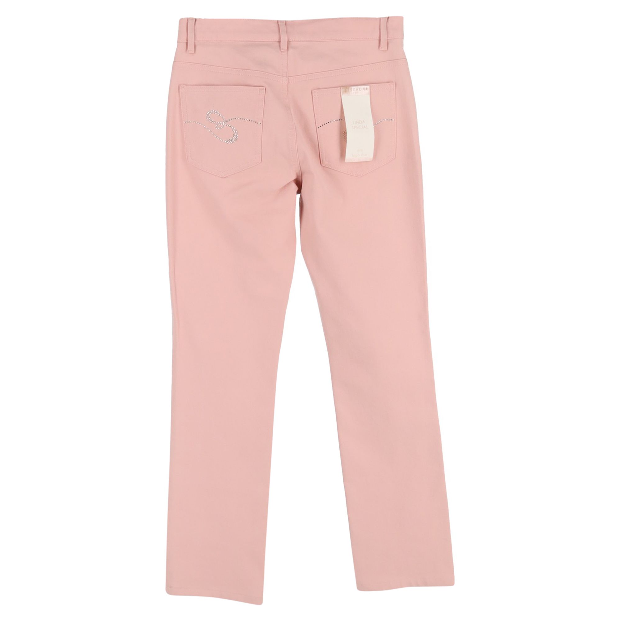 ESCADA Preloved Straight-Leg Jeans in Pink Cotton Denim