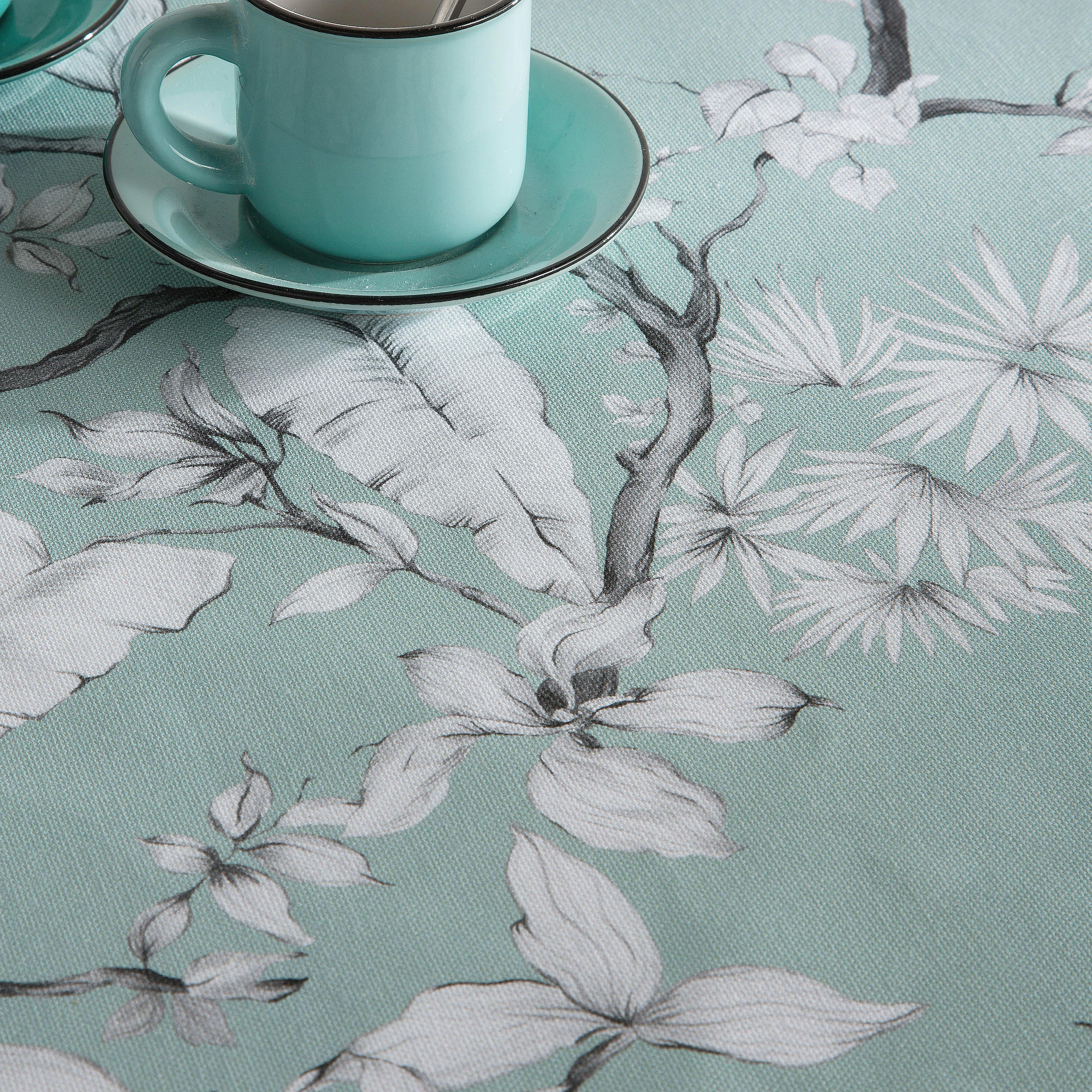 FRED AGUAMARINA - Nappe en coton biologique antitâche imprimée eau de mer 140x240 cm