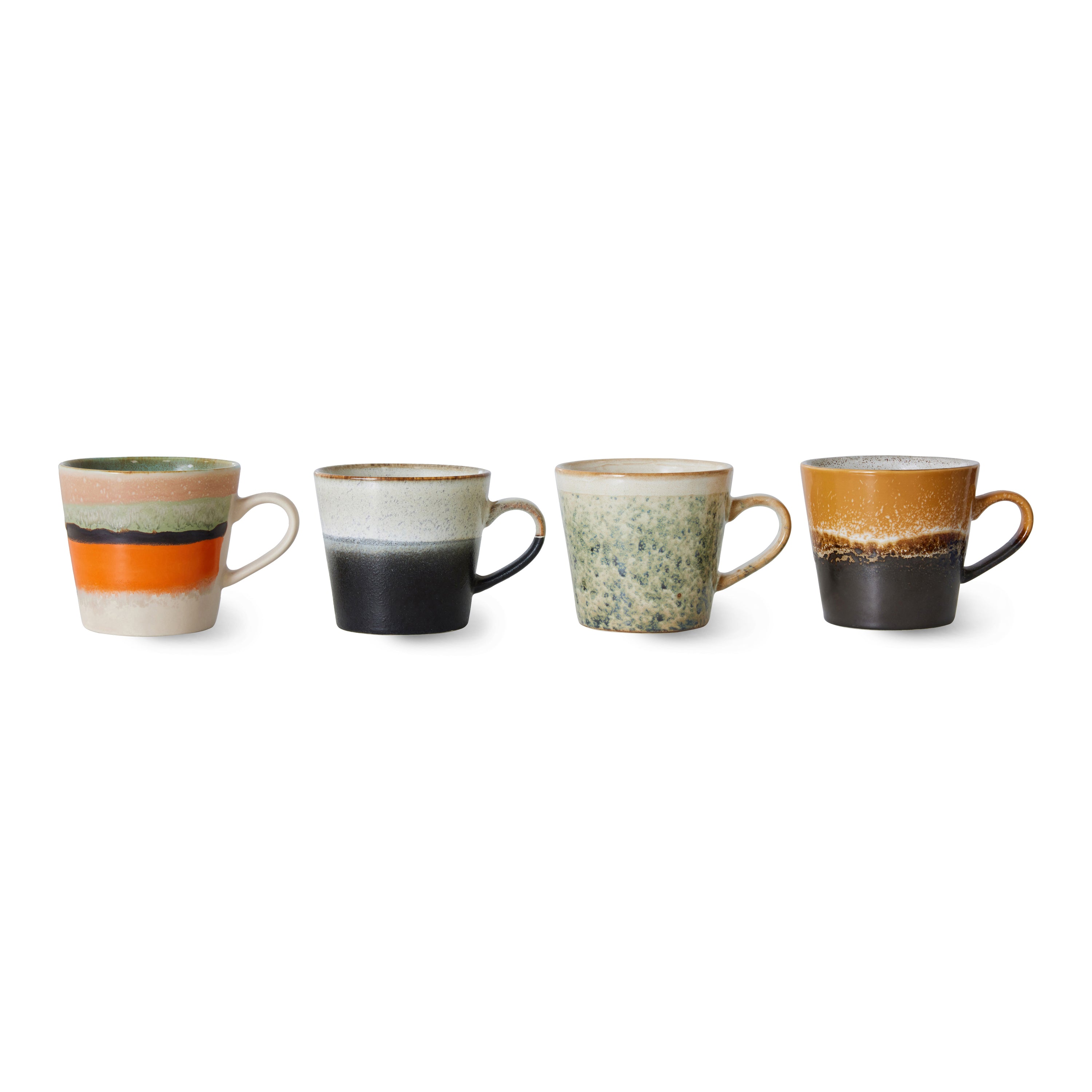 HKliving 70's Ceramics Cappuccinomok 0,33 L - Set van 4 - Verve
