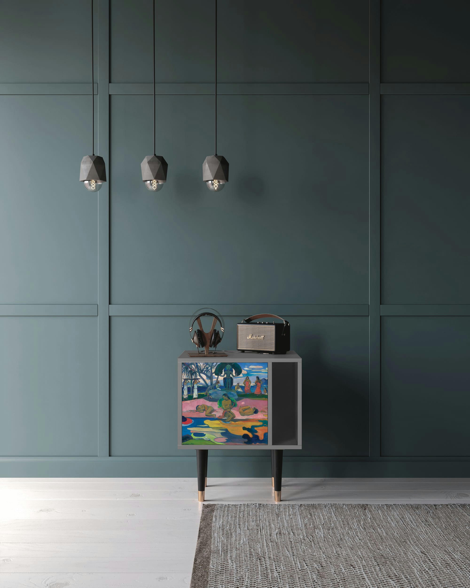 DAY OF THE GOD BY PAUL GAUGUIN - Table de chevet multicolore 1 porte L 58 cm