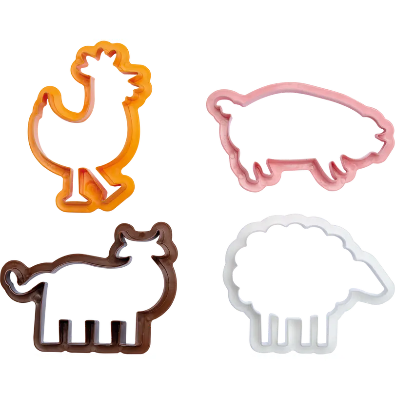 Ausstecher 4er-Set Bauernhof-Tiere