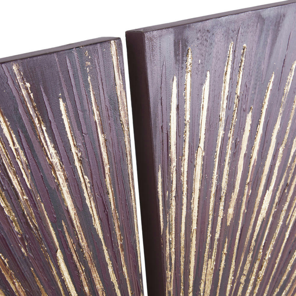 HONORINE - Diptyque peint violet et doré 120x120