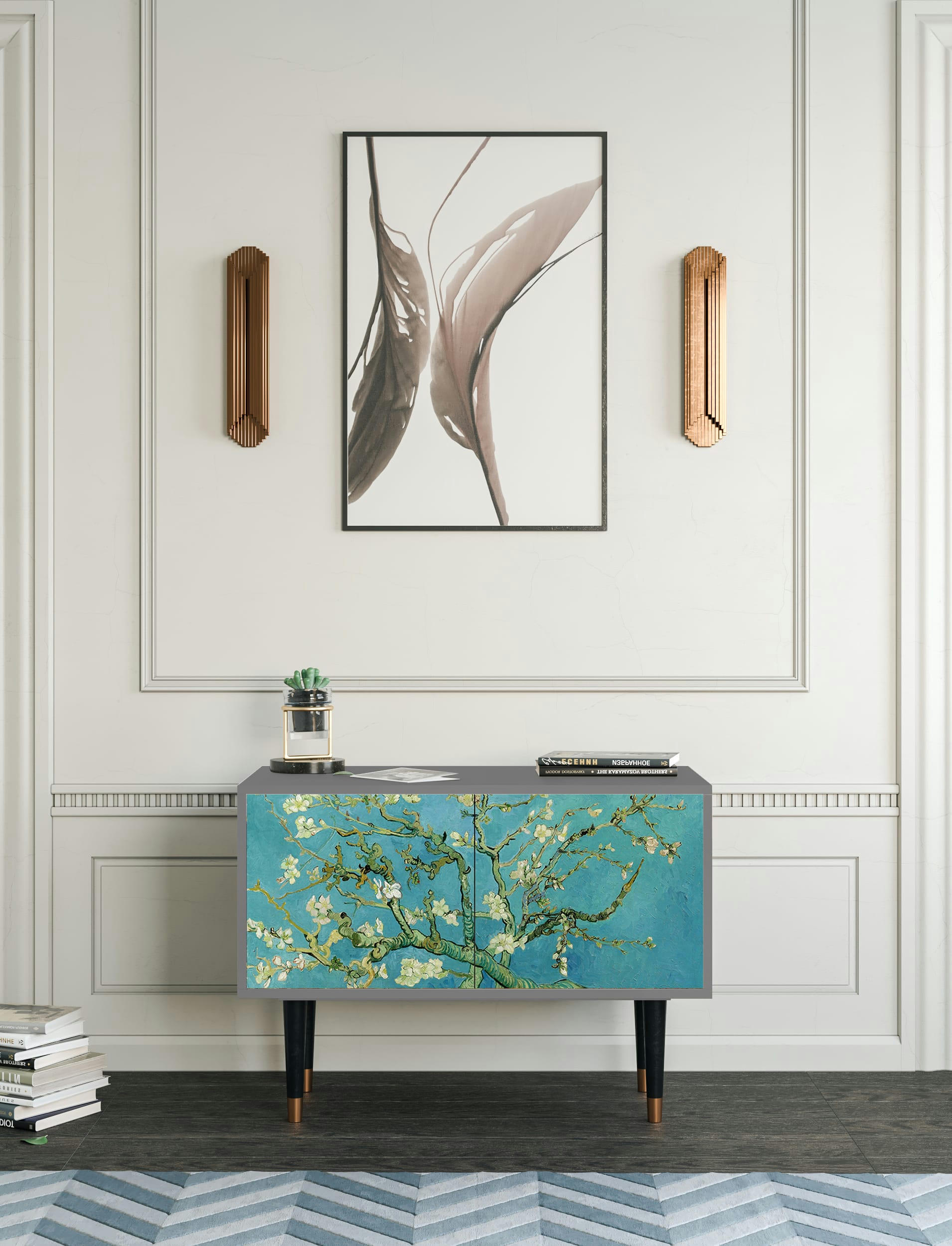 ALMOND BLOSSOM BY VAN GOGH - Buffet bas  bleu 2 portes L 94 cm