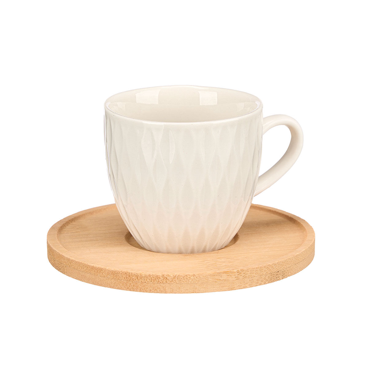 Conjunto de 6 chávenas de café com base bambu