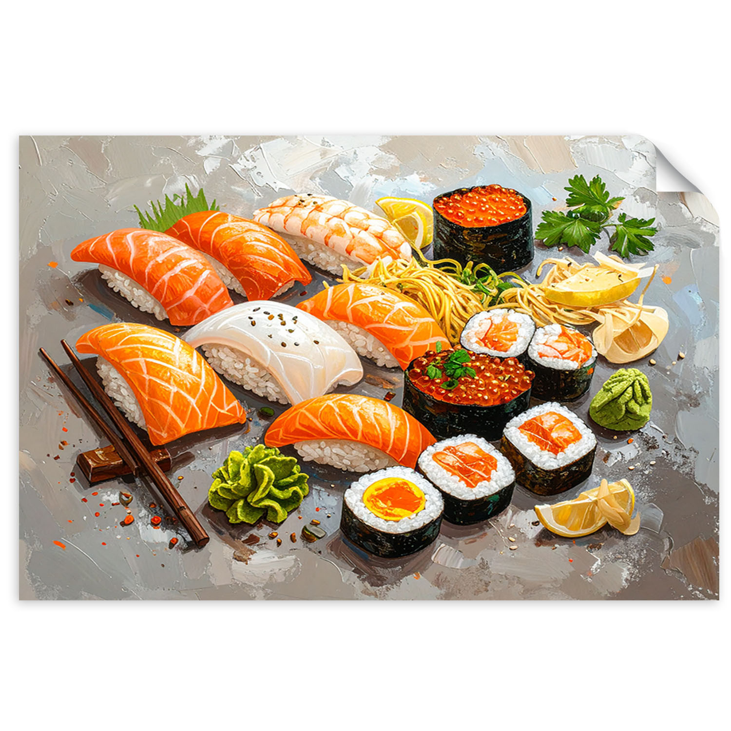 Naklejka na ścianę do salonu sypialni Feeby Sushi Jedzenie 30x20