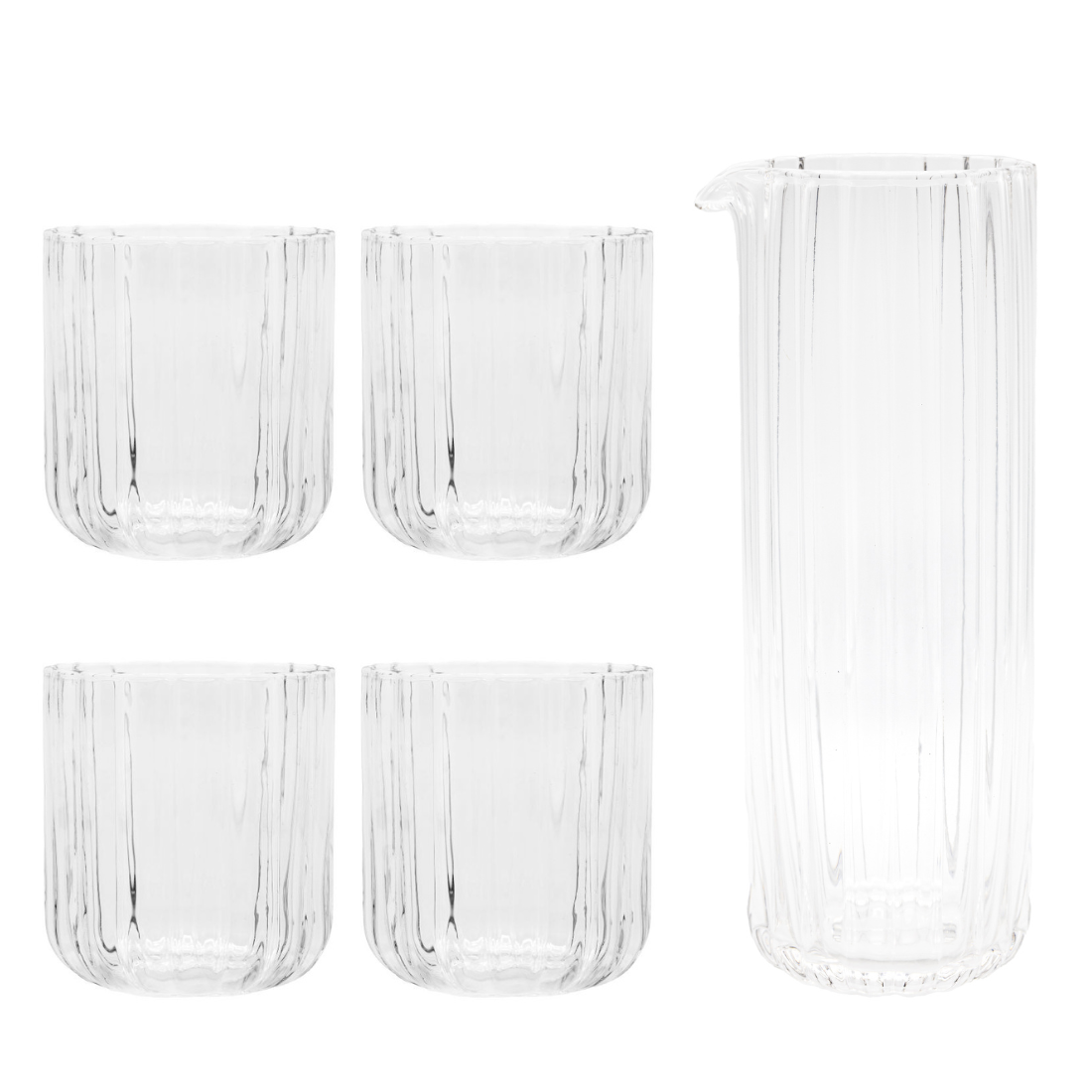 Brut Homeware | Set Gaia | Karaf   4 Tumbler | helder