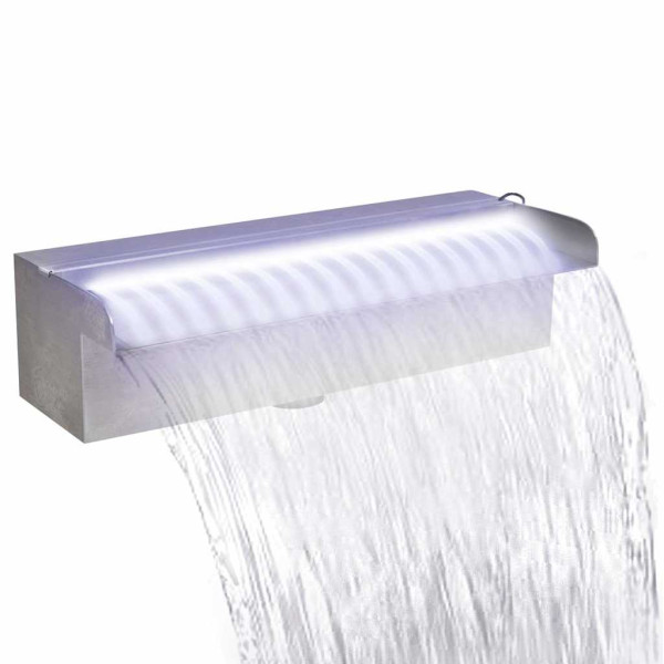 Fontanna Srebrny 30 cm Stal nierdzewna z LED vidaXL