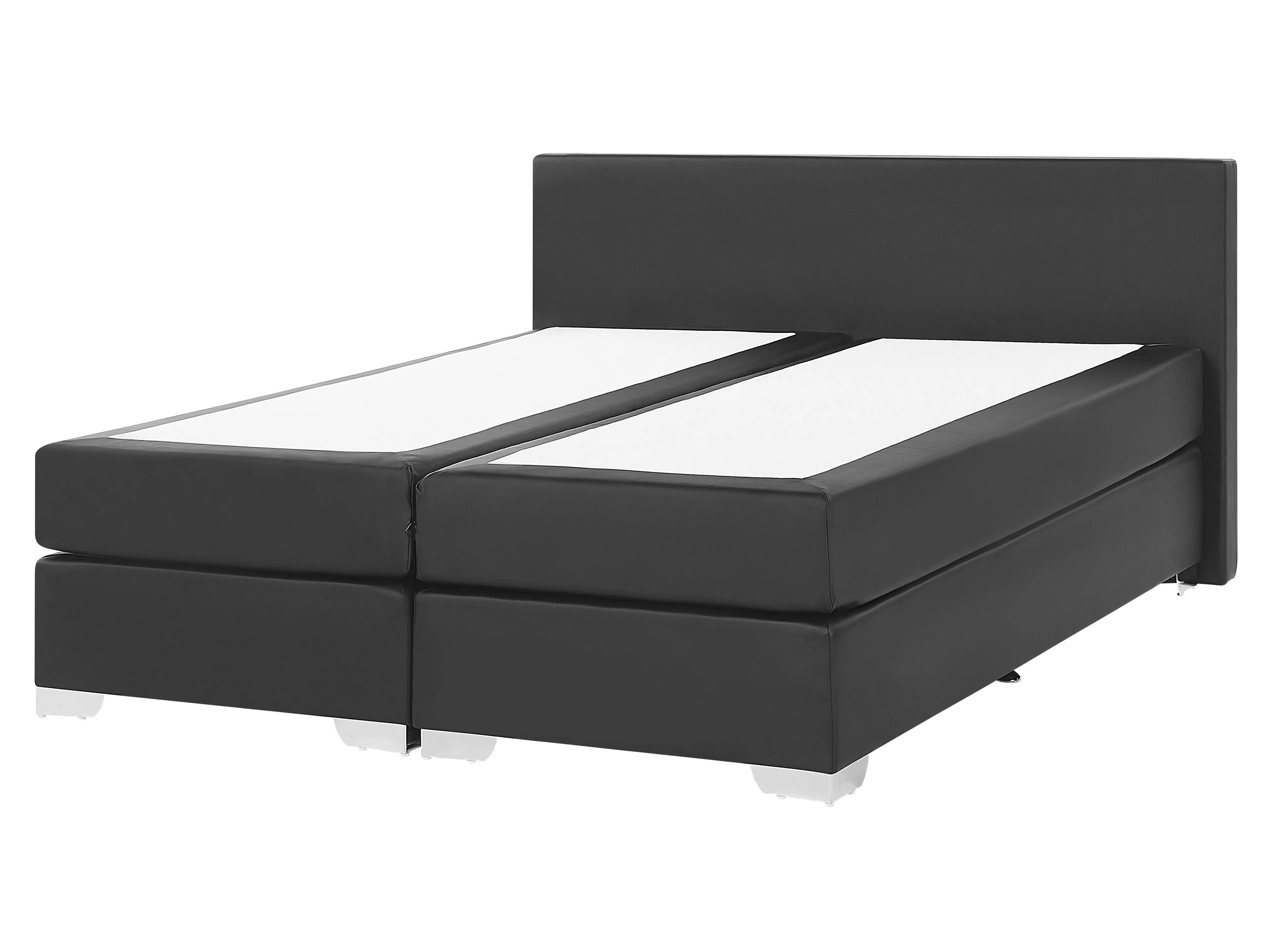 Divan Bed Faux Leather PRESIDENT 160 x 200 cm (EU King Size) Black
