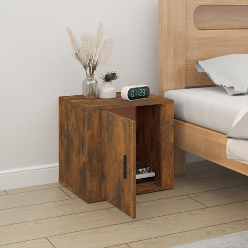 NNEVL Bedside Cabinet Smoked Oak 50x39x47 cm