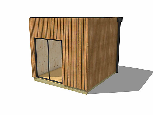 Bureau de jardin 4 saisons en bois 3,3 x 3,5 x 3,2 m / isolation RE2020 avec plancher isolé / menuiseries alu k-line