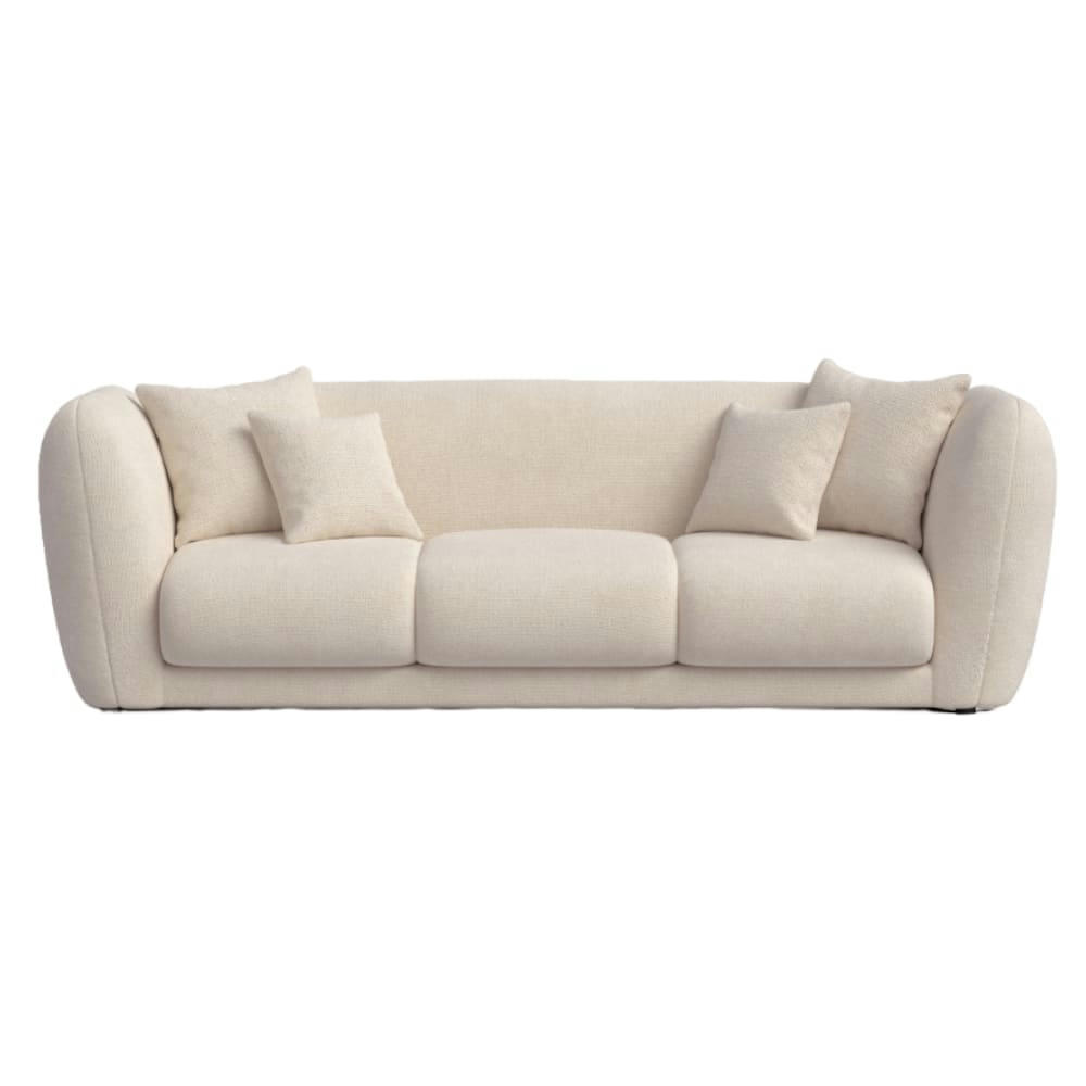 JILL - Canapé 3 places en tissu recyclé en couleur beige