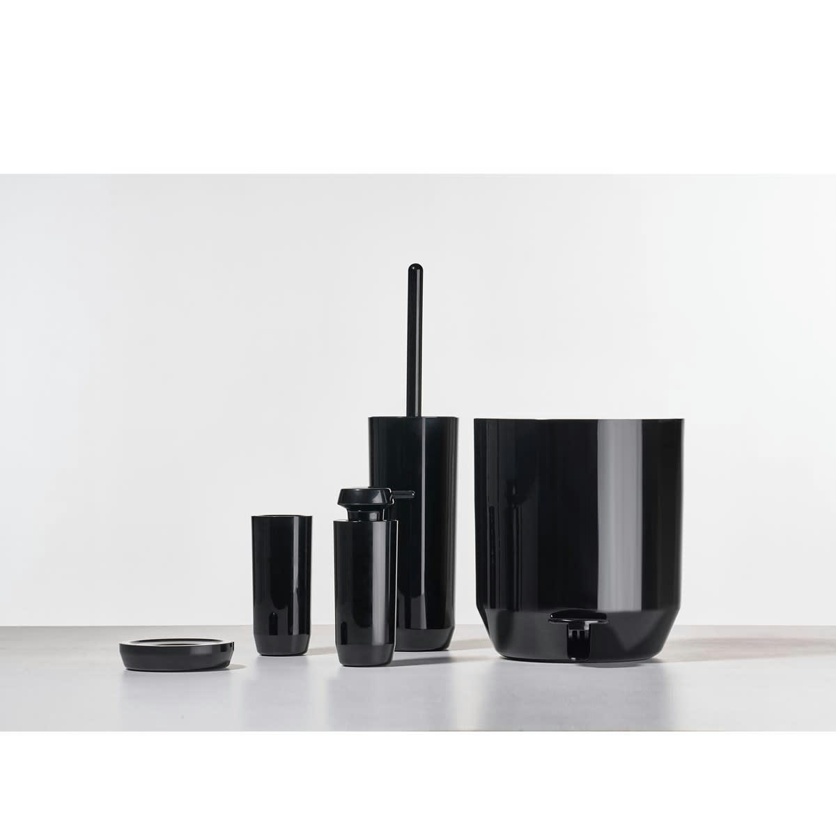 SUII - Poubelle à pédale en plastique noir