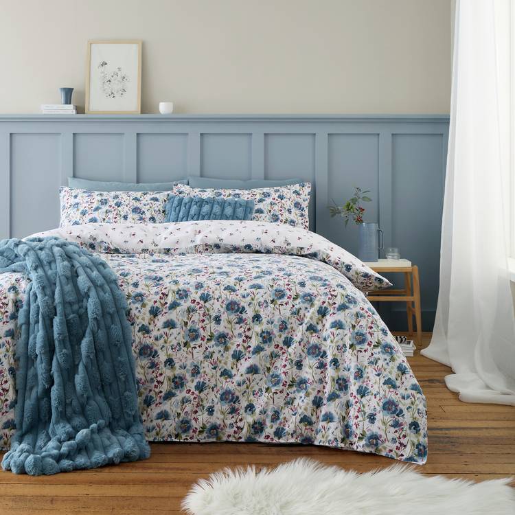 Bianca Brushed Cotton Ophelia Floral Bedding Set - Double