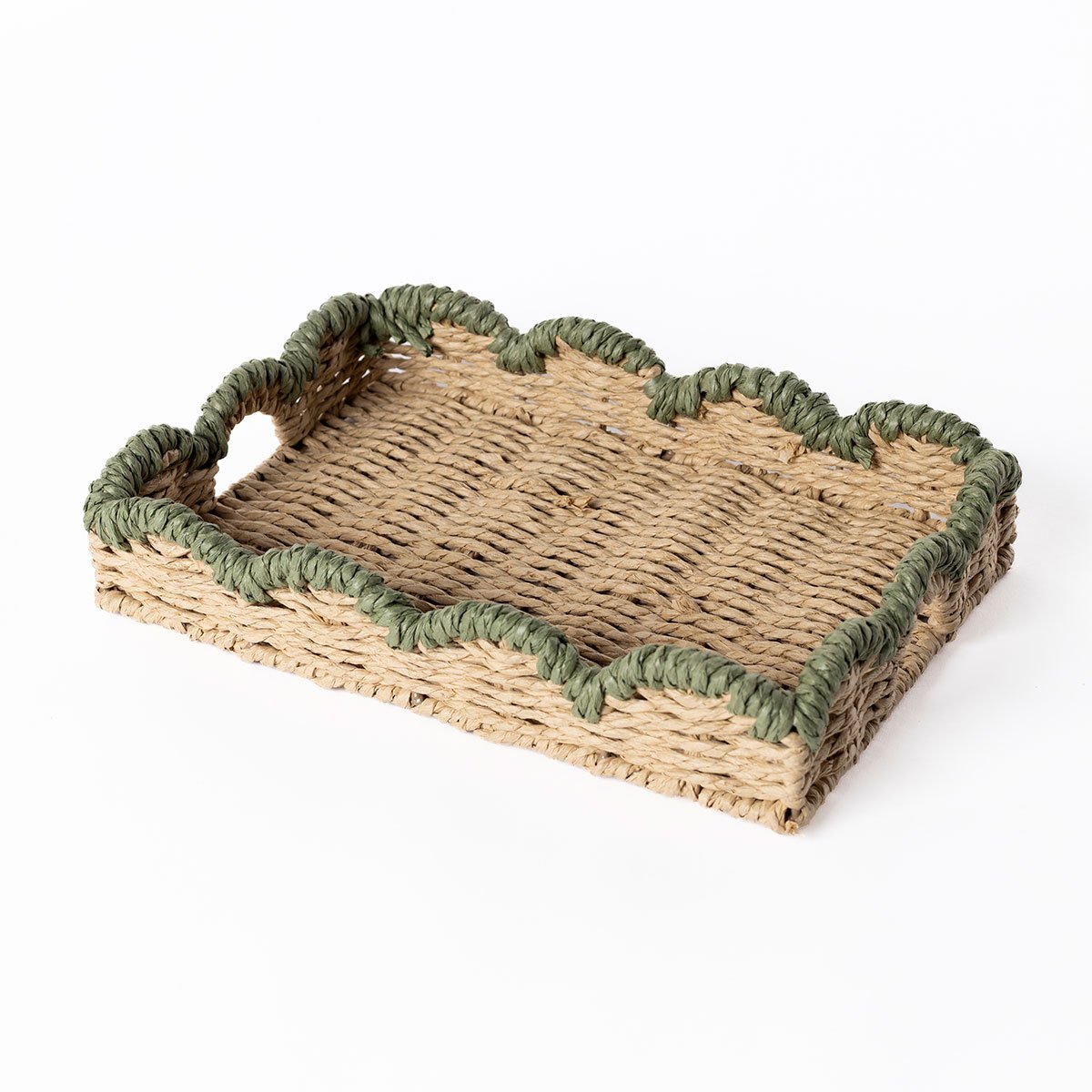 Tabuleiro retangular TRAMARE castanho em juta 30cm