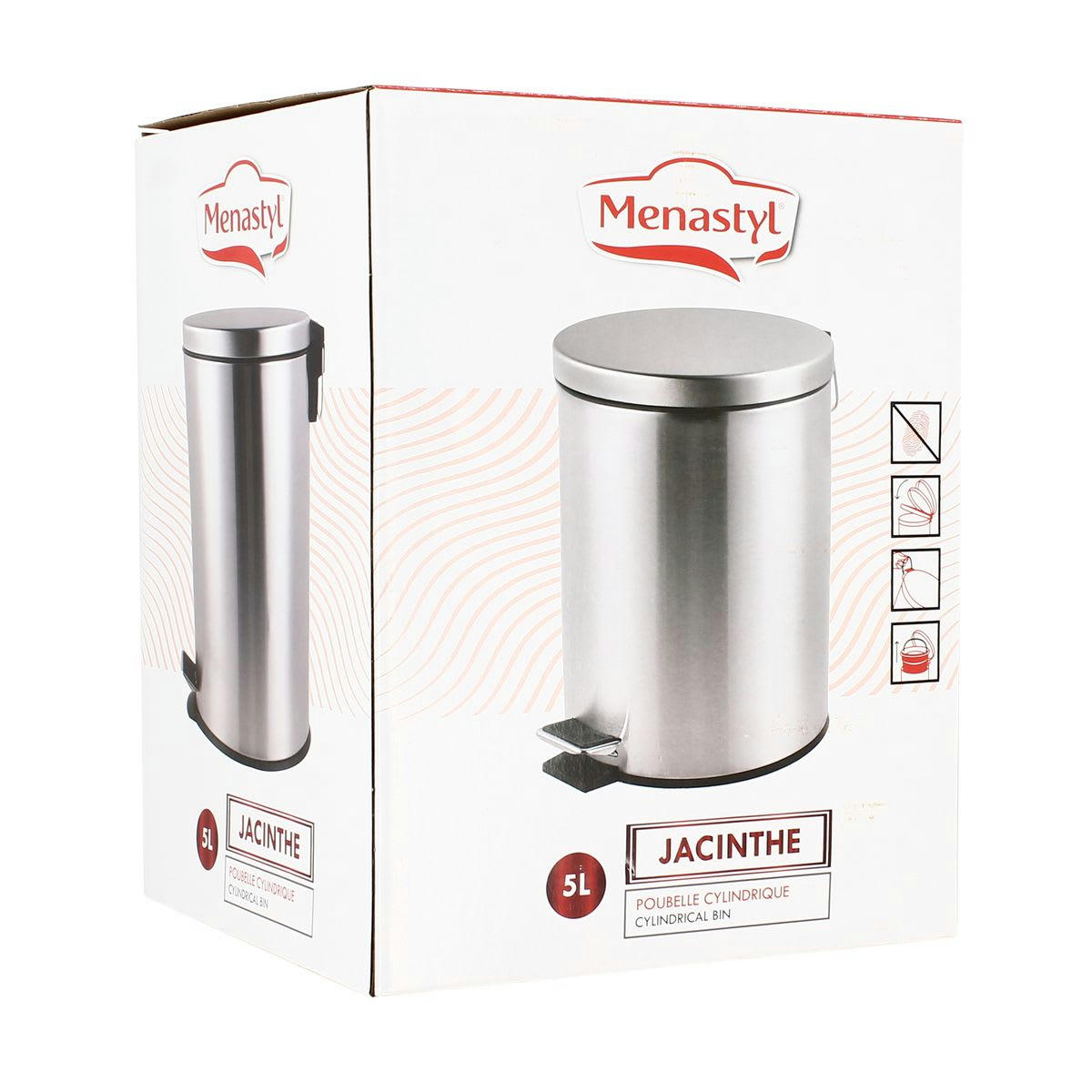 JACINTHE - Poubelle en inox 5L