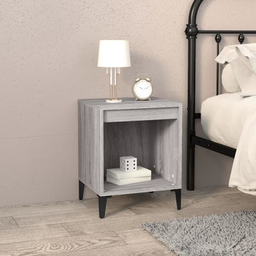 NNEVL Bedside Cabinets 2 pcs Grey Sonoma 40x35x50 cm