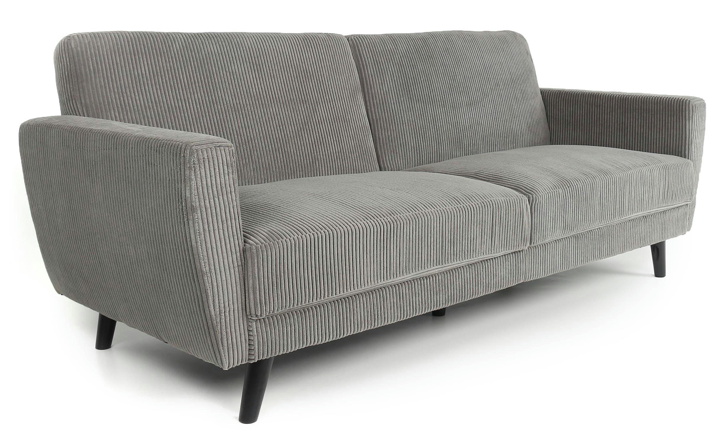 REFRESHA - Canapé convertible clic-clac velours gris clair