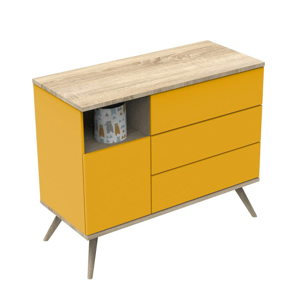 BOREALE - Commode 1 porte 3 tiroirs