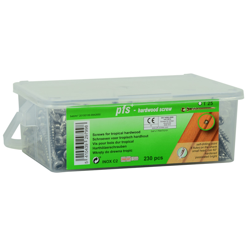 Vis à bois dur double filet 5 x 60 mm 195 pièces