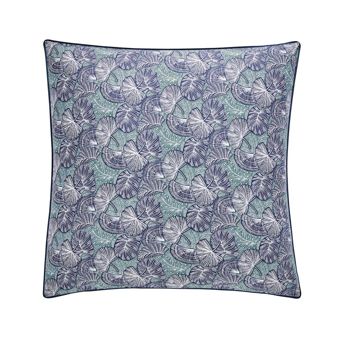 ZEPHYR - Taie d'oreiller en percale de coton bleu/vert 65x65