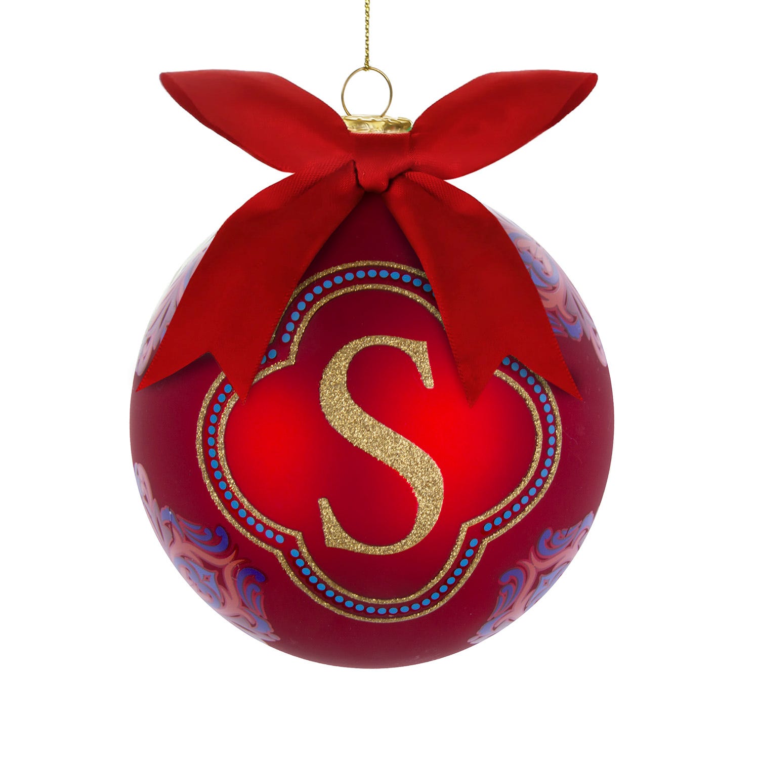 Pallina Natale lettera S 10 cm Royal Garden