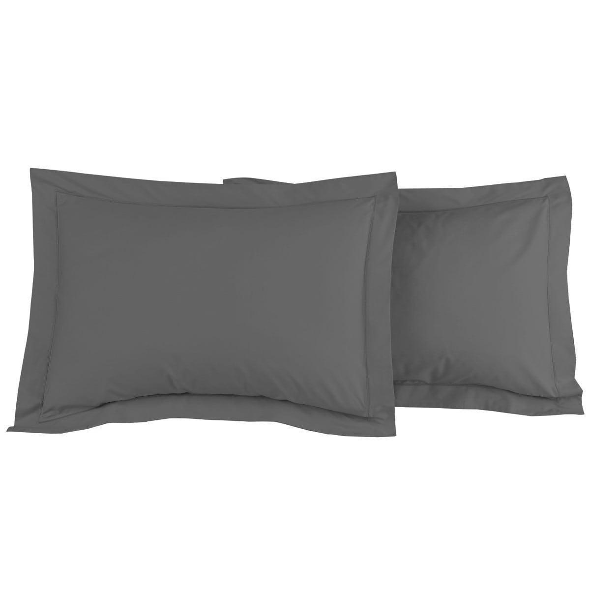 SOFT PERCALE - Lot de 2 taies d'oreiller en percale de coton galet 50x70 cm