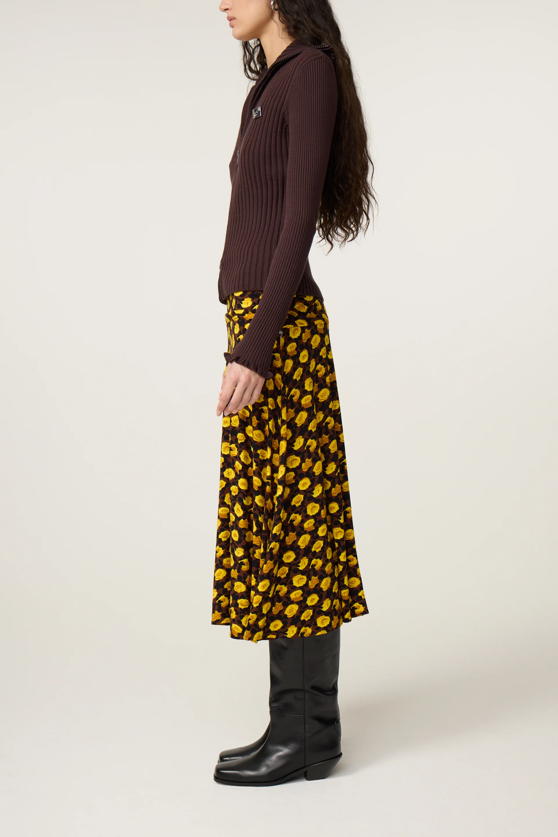 Rosi Skirt | Yellow/Brown