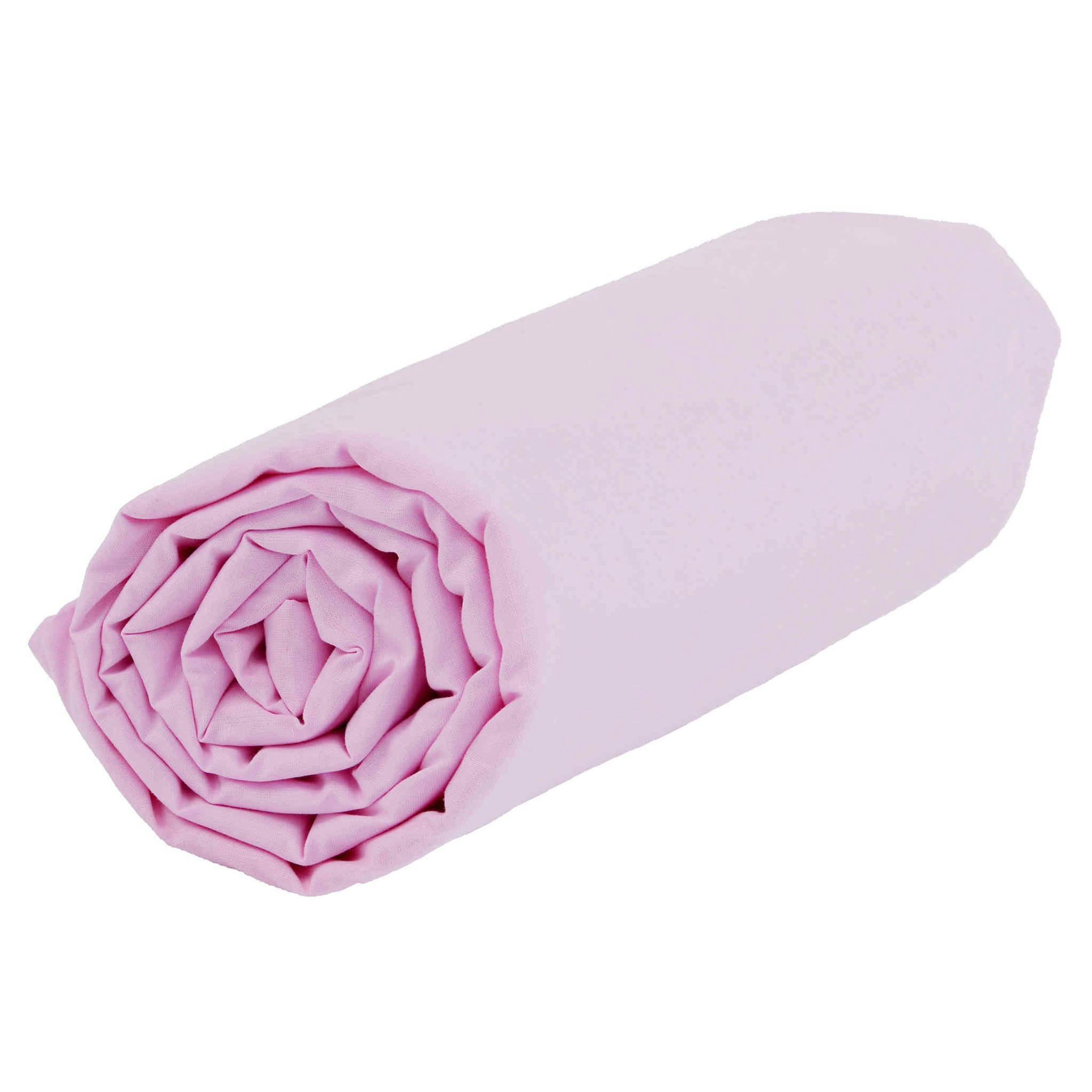 - Drap housse 100% coton bio 60x120 rose