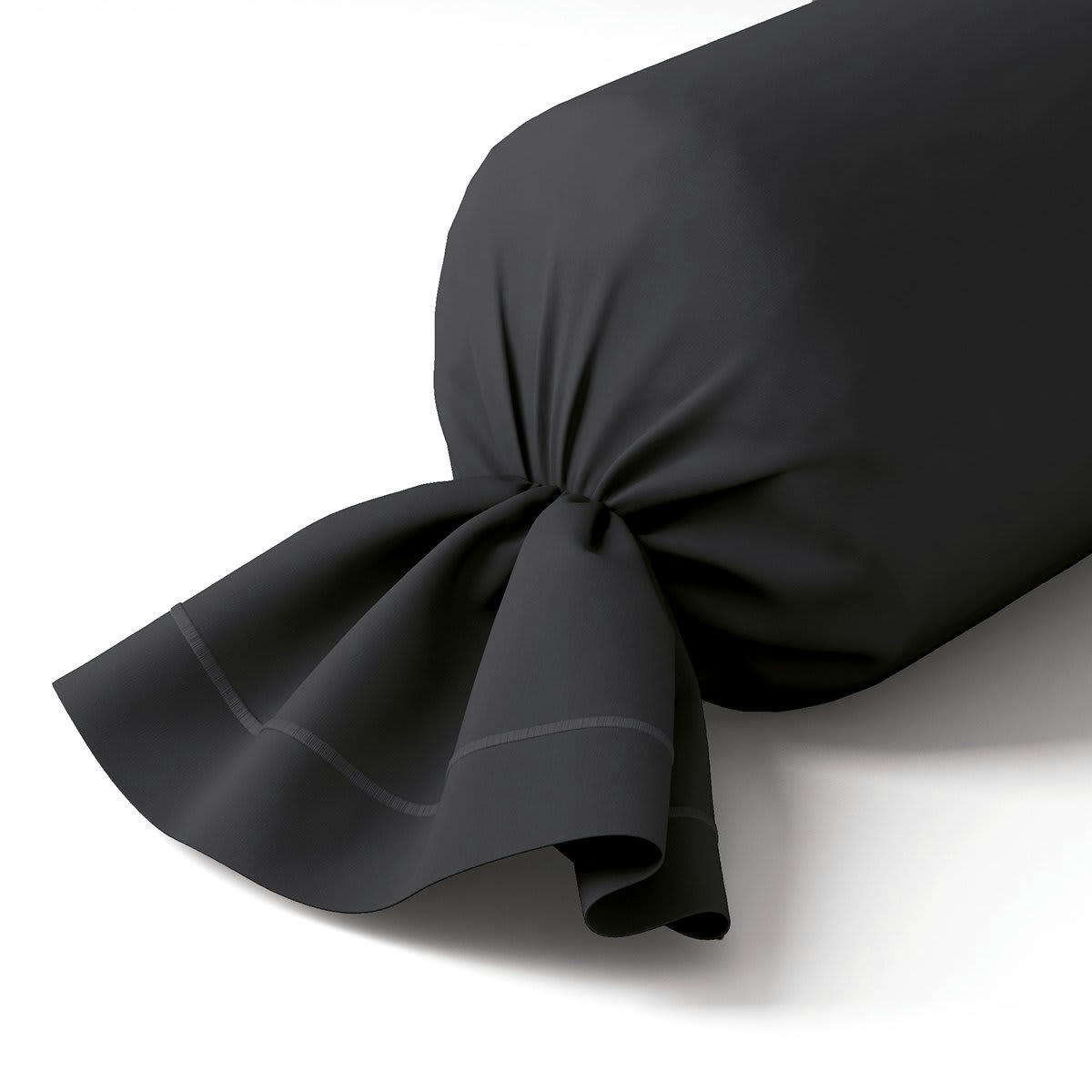 VEXIN - Taie de traversin percale noir 43x210 cm
